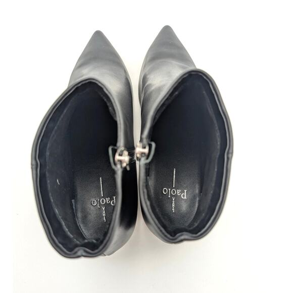 Linea Paolo Wynda Pointed Toe Ankle Bootie Women's Black Leather Size US12M EU43 - Picture 8 of 12